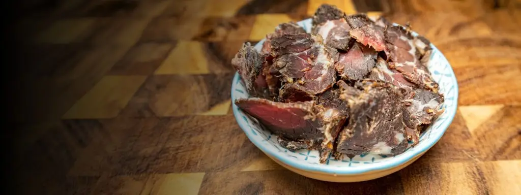 A plate of biltong